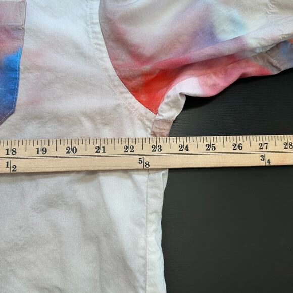 John Elliot Shirt Mens XXL Button Up Camp Watercolor White Short Sleeve Casual - Picture 12 of 15